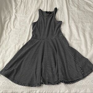 MINKPINK XS Black & White Striped Skater Dress Mini